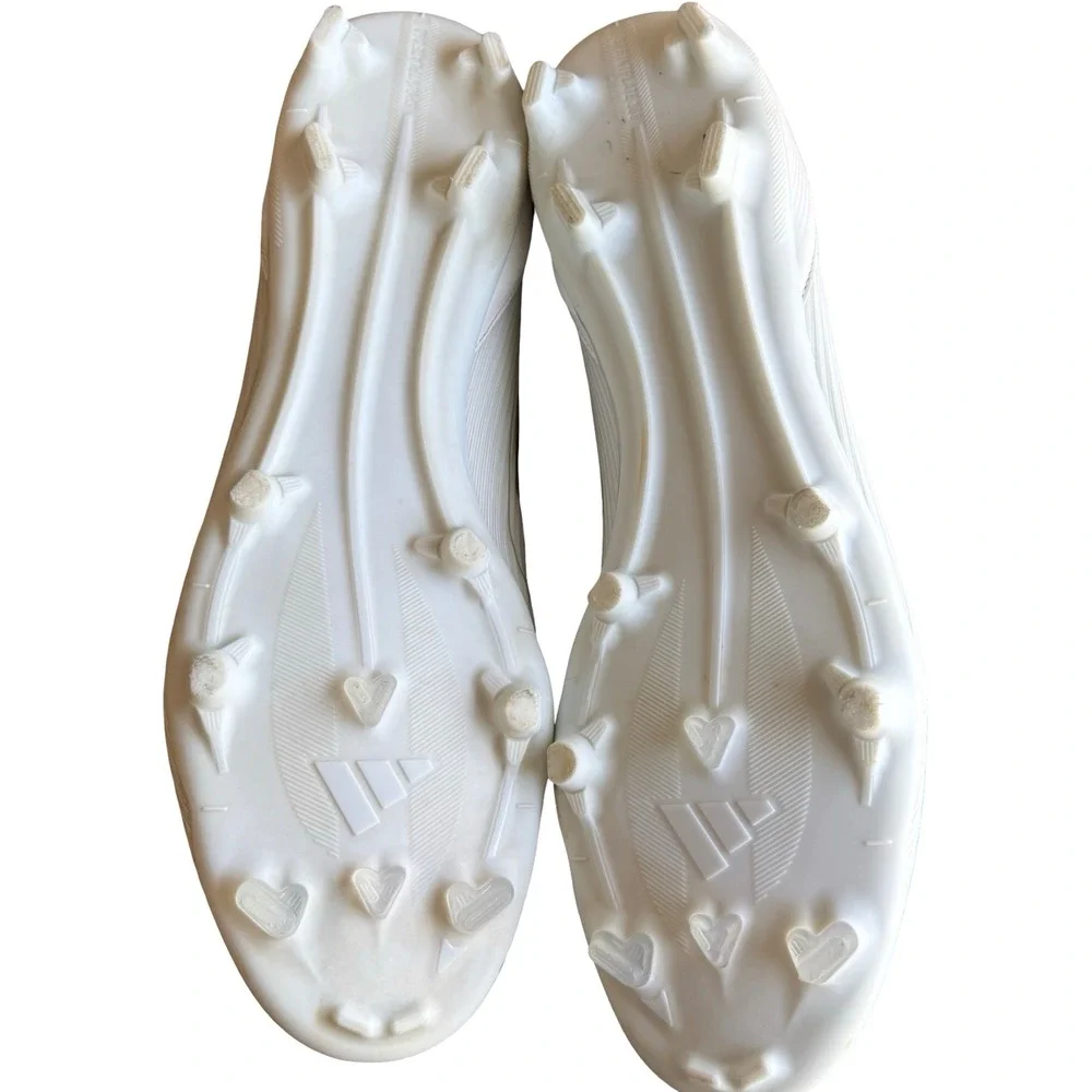Adidas F50 Soccer Cleats Mens 13 White Gold Excellent Firm Ground Fiberskin